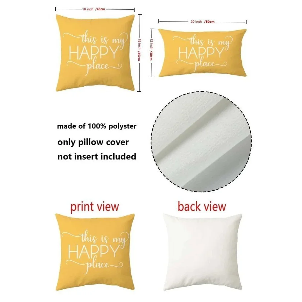NEW SHEIN 1pc‎ Slogan Graphic Throw Pillow Case Size 20x12inch
